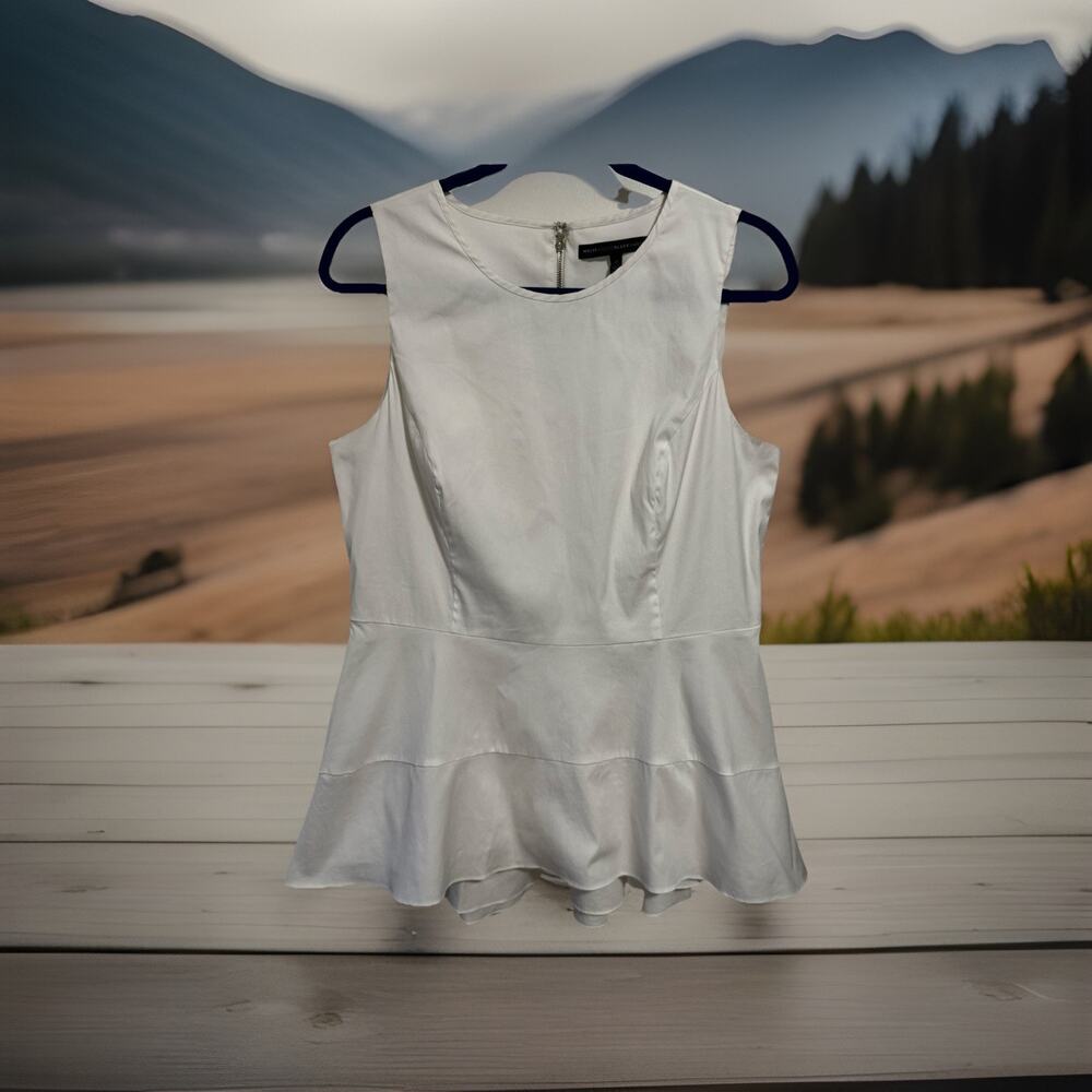 White House Black Market White Sleeveless Pablo Top Seemed Bodice 12